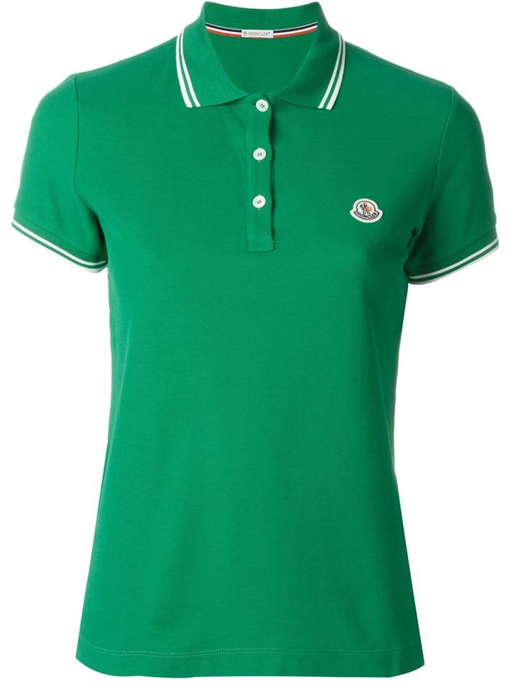 Moncler Logo Polo Shirt, Women's, Size: M, Green, Cotton