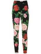 Dolce & Gabbana Rose Bloom Printed Leggings - Black