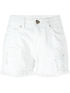 Zoe Karssen Distressed Shorts, Women's, Size: 27, White, Cotton
