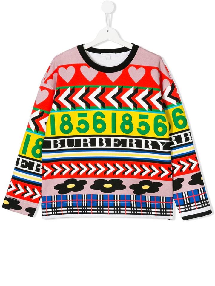 Burberry Kids Teen Graphic Print Sweatshirt - Red