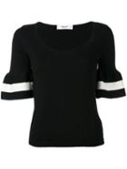 Blugirl Peplum Sleeve Top, Women's, Size: 44, Black, Cotton