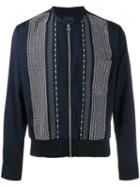 Lanvin Embroidered Jacket, Men's, Size: 42, Blue, Viscose/spandex/elastane