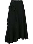 Yohji Yamamoto - Flared Wrap Skirt - Women - Rayon - 2, Black, Rayon
