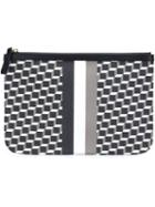 Pierre Hardy - 'cube Stripe' Clutch - Unisex - Calf Leather/canvas - One Size, Black, Calf Leather/canvas