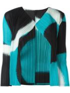 Pleats Please By Issey Miyake Abstract Pattern Cardigan, Women's, Size: 5, Black, Polyester
