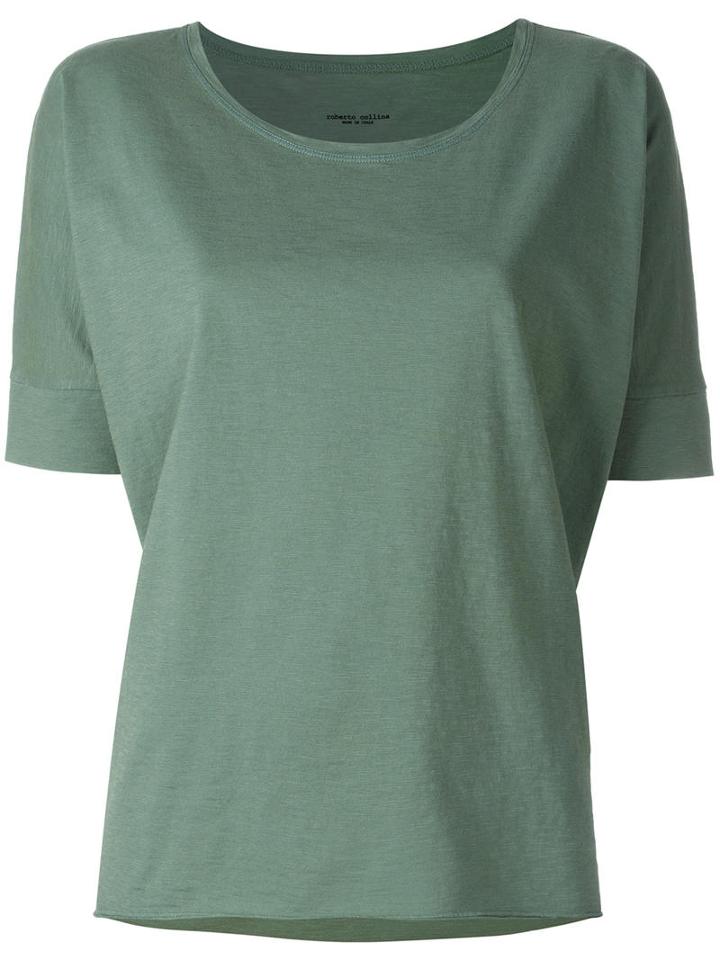 Roberto Collina Loose-fit T-shirt, Size: Medium, Green, Cotton