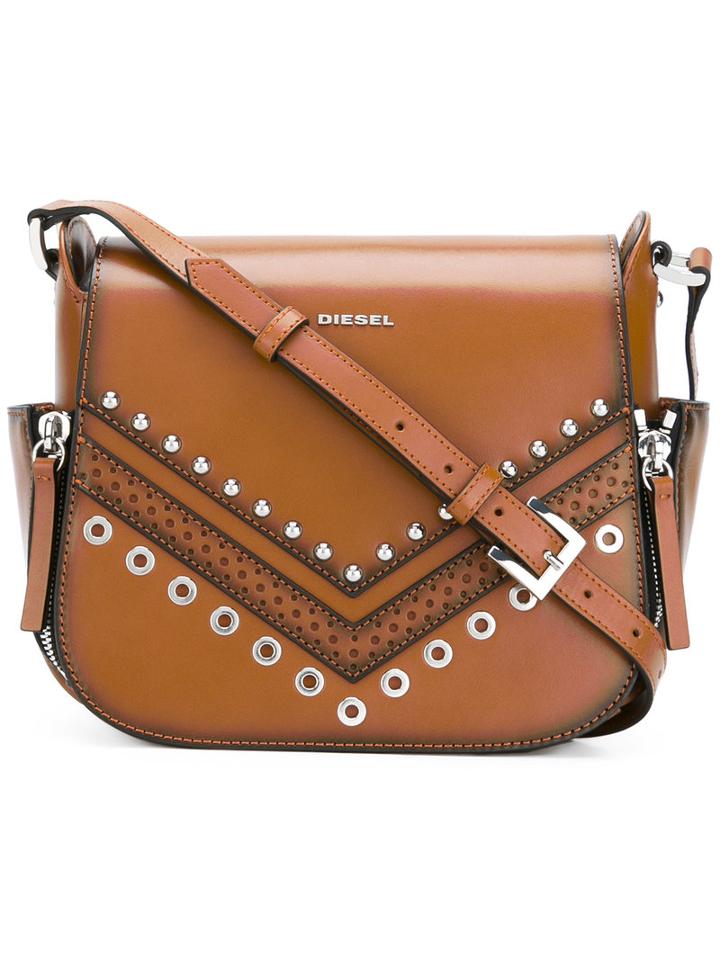 Diesel - Cross Body Bag - Women - Calf Leather/metal - One Size, Brown, Calf Leather/metal