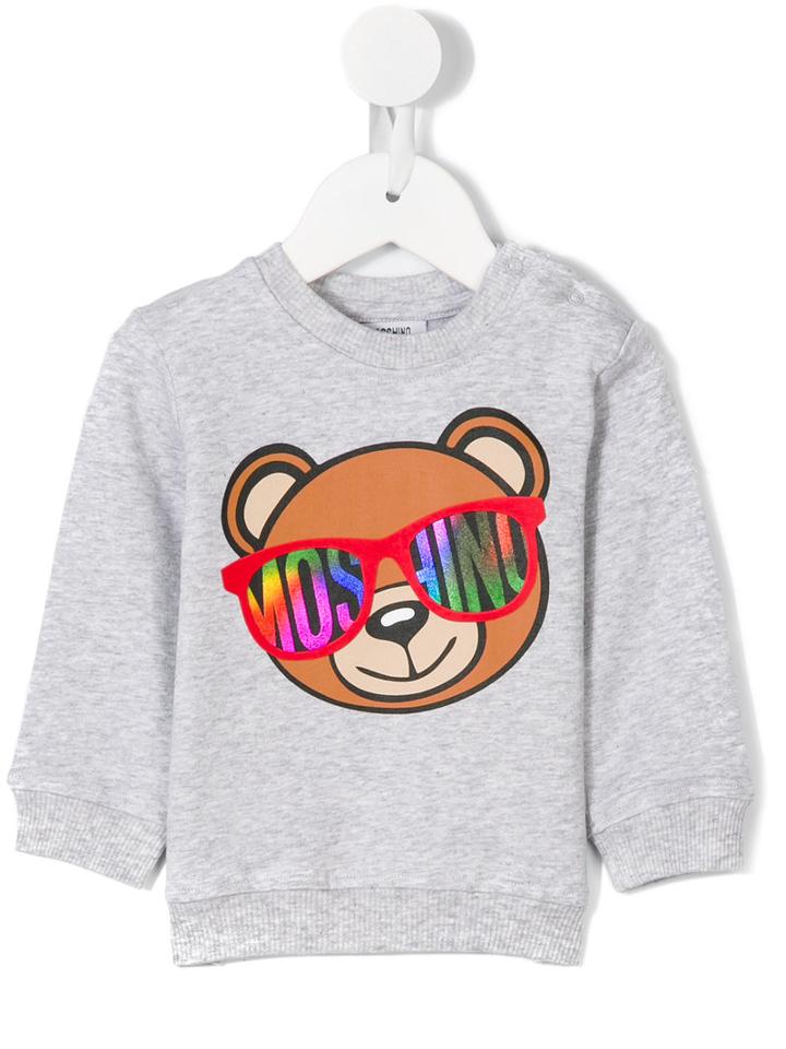 Moschino Kids Teddy Bear Sweatshirt, Boy's, Size: 18-24 Mth, Grey