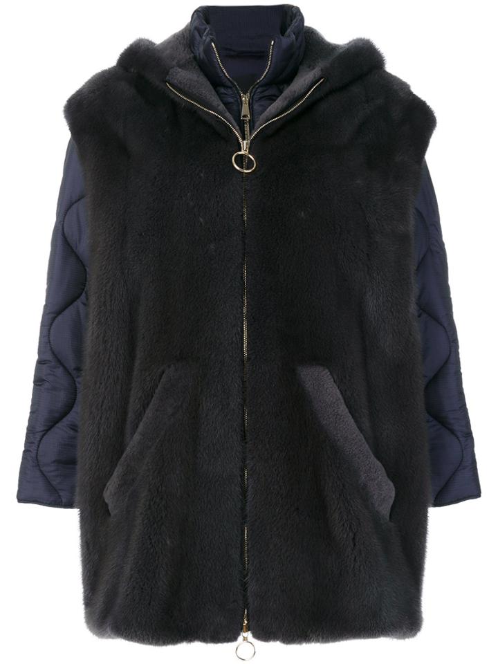 Blancha Fur Detail Jacket - Grey