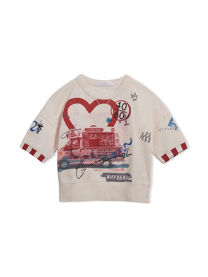 Burberry Kids Ice-cream Motif Cotton T-shirt - Neutrals