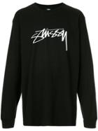 Stussy Logo Print Sweater - Black