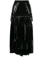 Atu Body Couture Asymmetric Embellished Skirt - Black