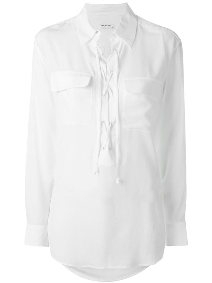 Equipment Lace-up Blouse - White