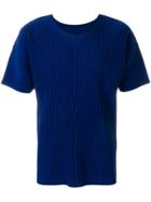 Homme Plissé Issey Miyake Pleated Structured T-shirt - Blue