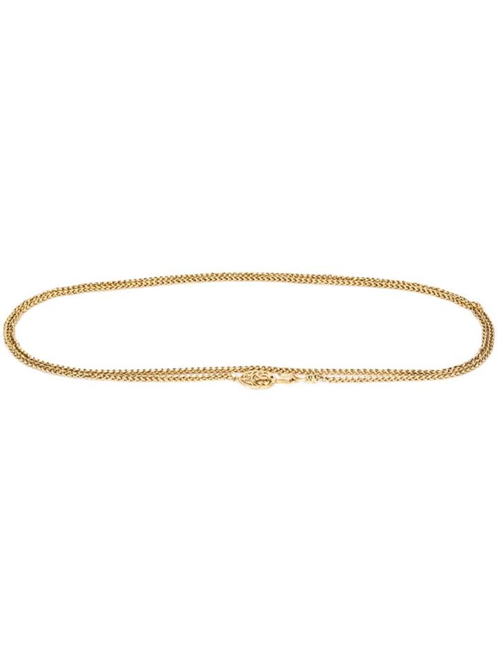 Chanel Vintage Cc Logo Double Wrap Chain Belt, Women's, Grey