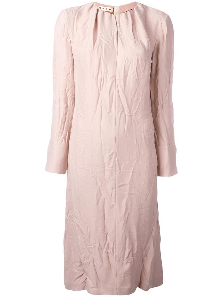 Marni Crinkled Crepe Dress, Women's, Size: 44, Nude/neutrals, Silk/acetate