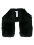 Inverni Knitted Fox Fur Scarf - Black
