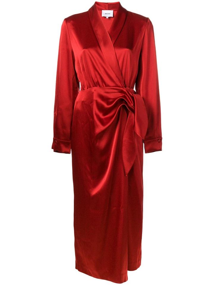 Nanushka Ezra Wrap Dress - Red