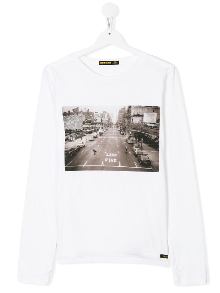 Finger In The Nose Lane Fire Sweatshirt - White