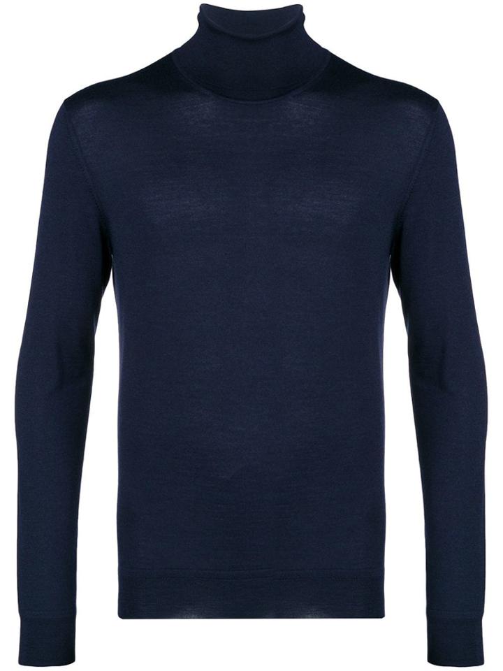 Corneliani Fine Knit Turtleneck Sweater - Blue