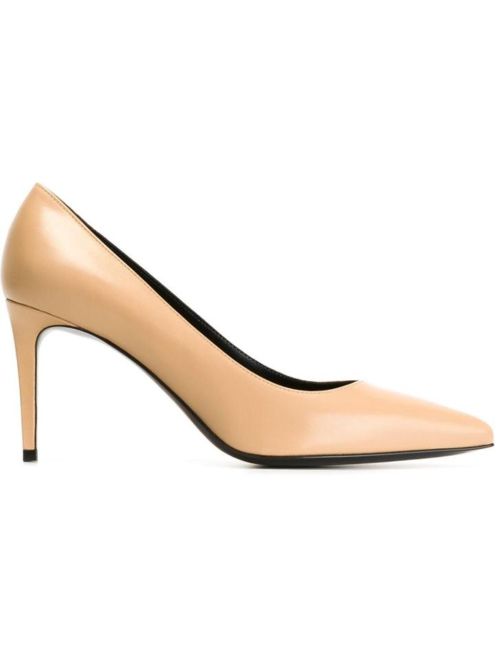 Saint Laurent Paris Pumps, Women's, Size: 40, Nude/neutrals, Leather