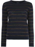 Loveless Striped Lurex Sweater - Black
