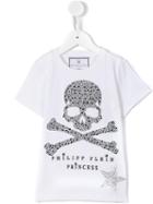 Philipp Plein Kids Skull Baby Logo T-shirt, Girl's, Size: 8 Yrs, White