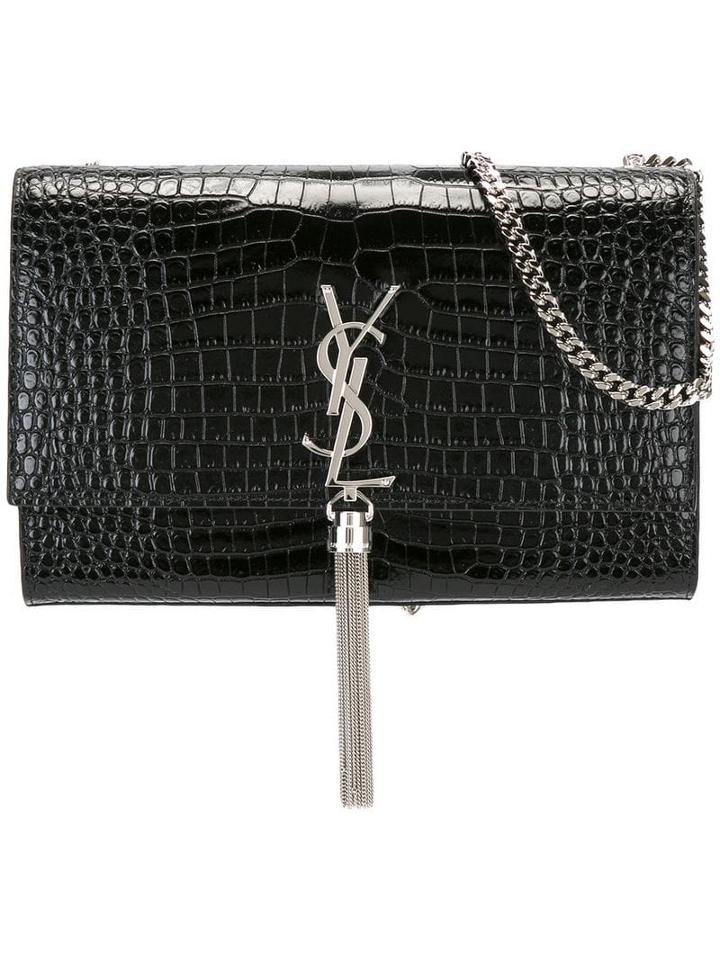 Saint Laurent Medium Kate Monogram Satchel - Black