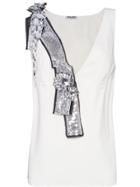 Miu Miu Sablé Sequin Vest - White