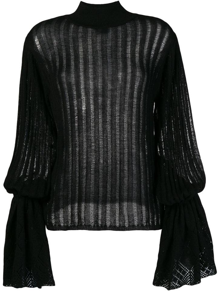 Michel Klein Pleated Knit Jumper - Black