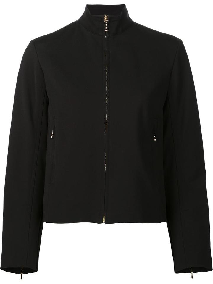 Nina Ricci Zipped Jacket, Women's, Size: 40, Black, Silk/elastodiene/viscose/polyimide