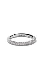 De Beers 18kt White Gold Db Darling Half Pavé Eternity Diamond Band -