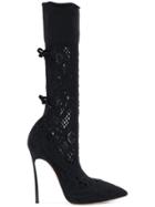 Casadei Knitted Sock Boots - Black