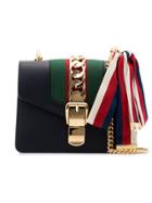 Gucci Navy Sylvie Mini Leather Bag - Blue