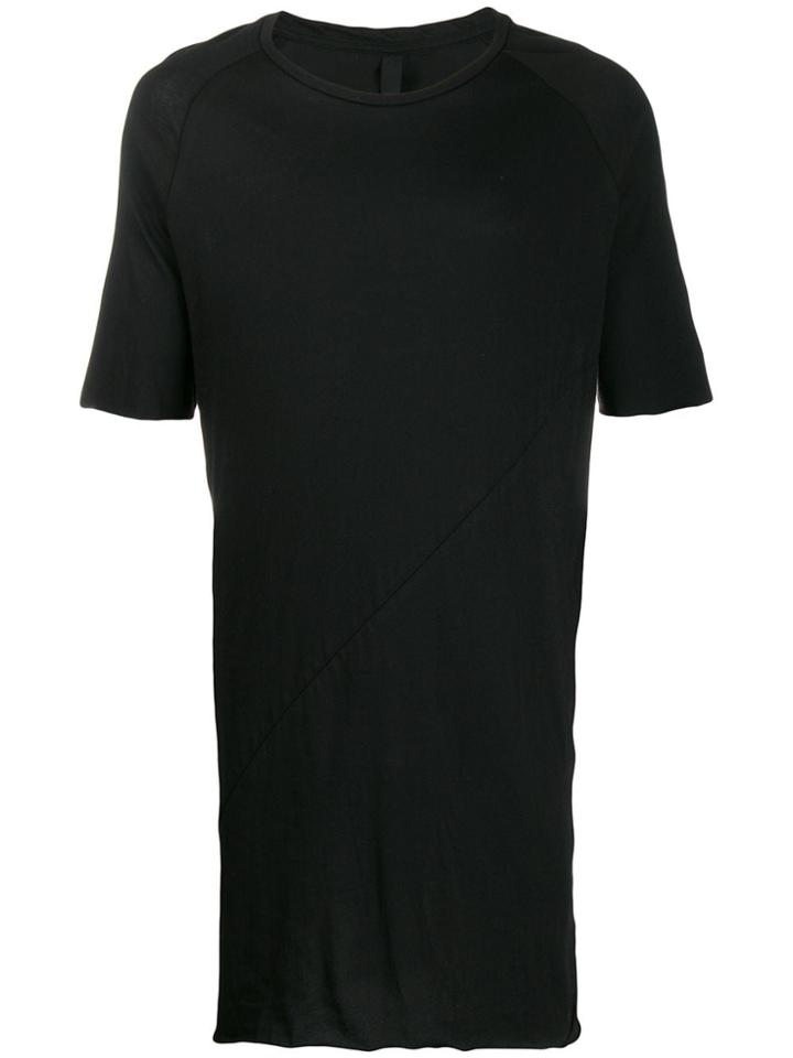 Army Of Me Longline Raw Hem T-shirt - Black