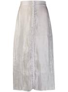 Murmur Wrinkled Effect Flared Skirt - White
