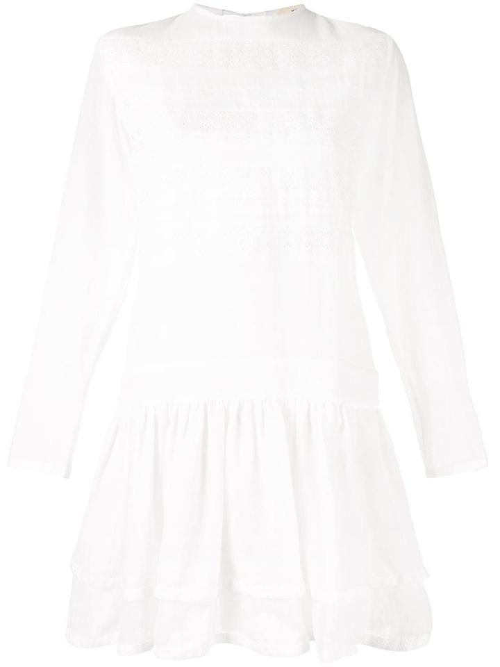 Matin Lace Panelled Dress - White
