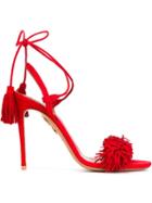 Aquazzura Wild Thing Sandals, Women's, Size: 39.5, Red, Leather/suede