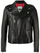 Gucci Classic Biker Jacket, Men's, Size: 52, Black, Lamb Skin/silk/cupro