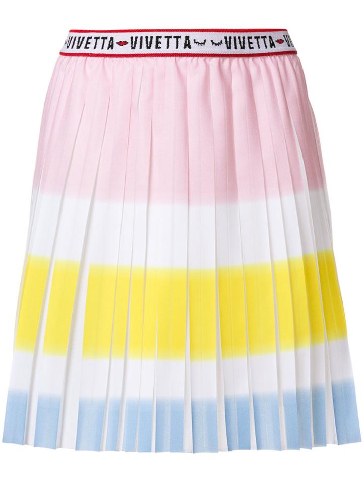 Vivetta Colour Block Pleated Skirt - Multicolour
