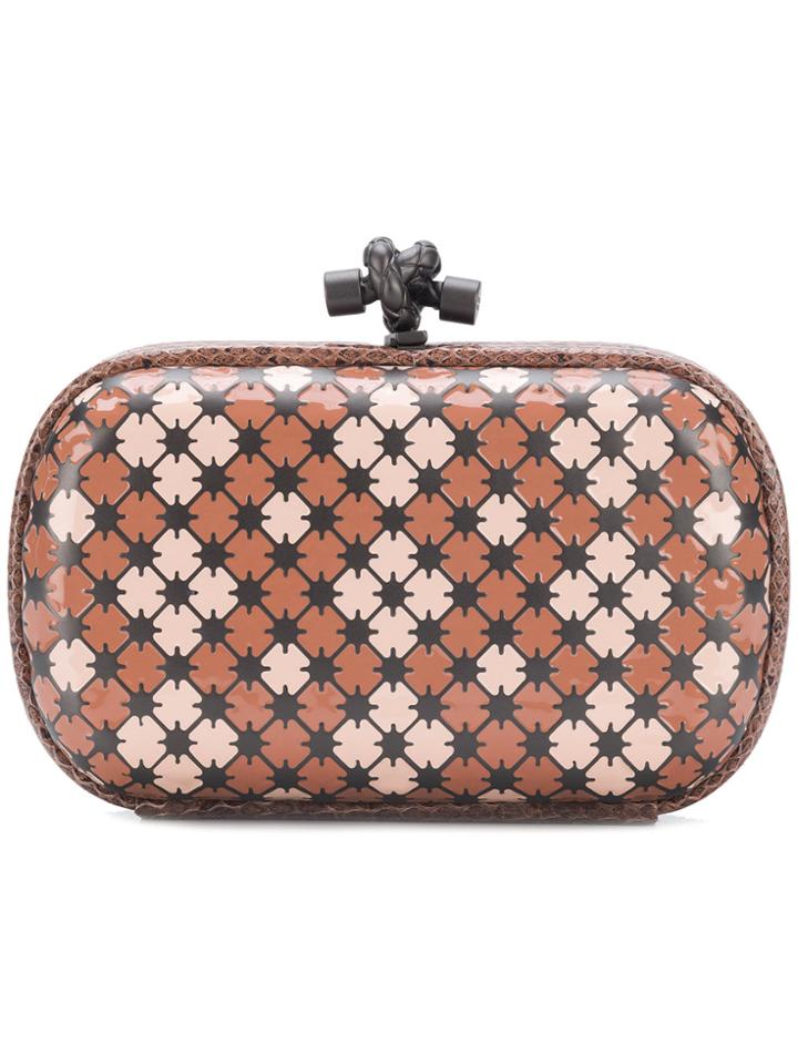 Bottega Veneta Enamel Knot Clutch Bag - Pink & Purple