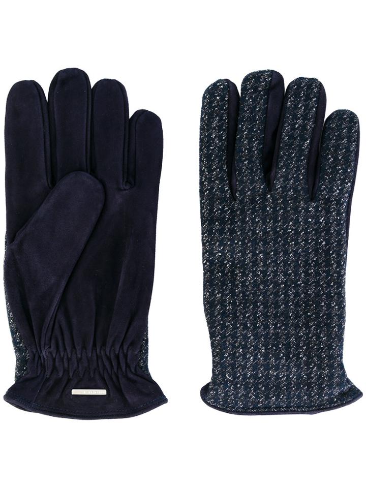 Lardini Fitted Knitted Gloves - Blue