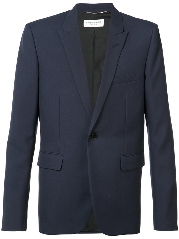 Saint Laurent Single Button Blazer - Blue