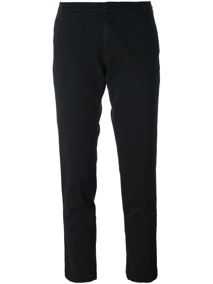 P.a.r.o.s.h. Slim Fit Cropped Trousers, Women's, Size: Medium, Black, Cotton/spandex/elastane