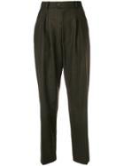 Yves Saint Laurent Vintage Pinstriped High-rise Tapered Trousers -