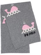 Prada Whale Intarsia Knit Scarf - Grey