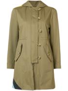 Red Valentino - Wave Detail Parka Coat - Women - Cotton - 40, Green, Cotton