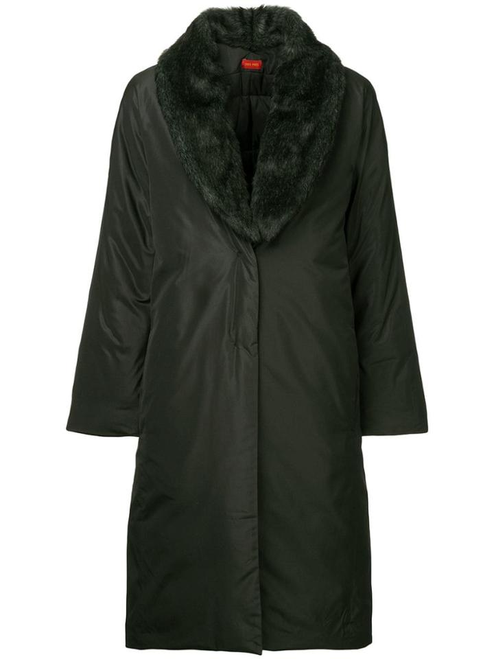 Des Prés Detachable Collar Padded Coat - Black