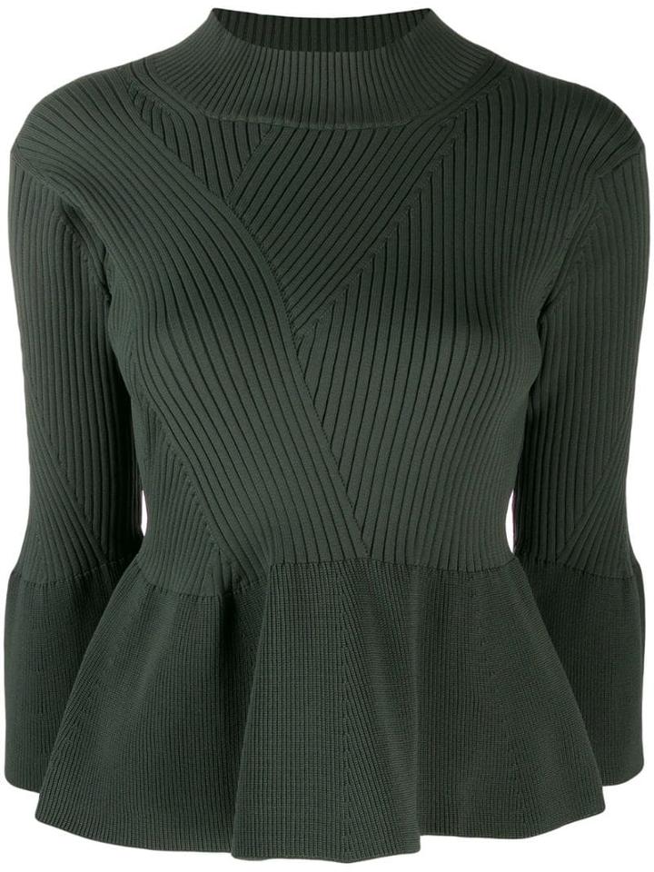 Zucca Peplum Knit Jumper - Green