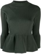 Zucca Peplum Knit Jumper - Green